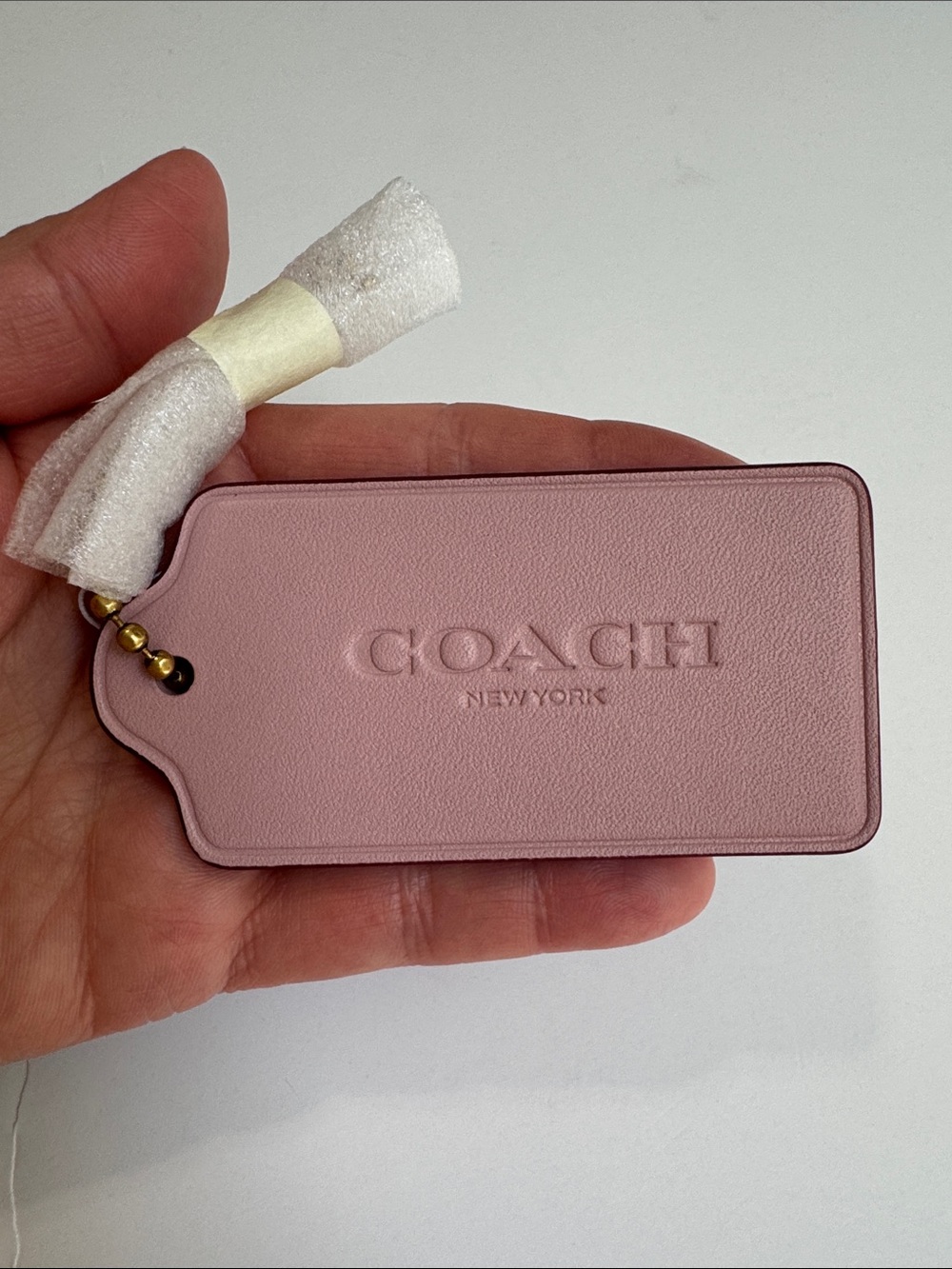 NWT Coach CBA17 Large Leather Hangtag Bag Charm Aurora Pink Hang Tag - Picture 5 of 14